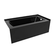 Pemberly Row Right Hand Drain Bathtub with Smooth Integral Skirt in Black