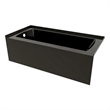 Pemberly Row Left Hand Drain Acrylic Bathtub with Smooth Integral Skirt in Black