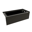 Pemberly Row Right Hand Drain Bathtub with Smooth Integral Skirt in Black