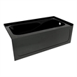 Pemberly Row Right Hand Bathtub Sculpted Interior & Integral Skirt in Black