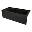 Pemberly Row Left Hand Bathtub Sculpted Interior & Integral Skirt in Black
