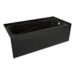Pemberly Row Right Hand Bathtub Sculpted Interior & Integral Skirt in Black