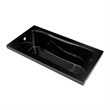 Pemberly Row Drop-In Bathtub w/ Classic Interior & Molded Armrests in Black