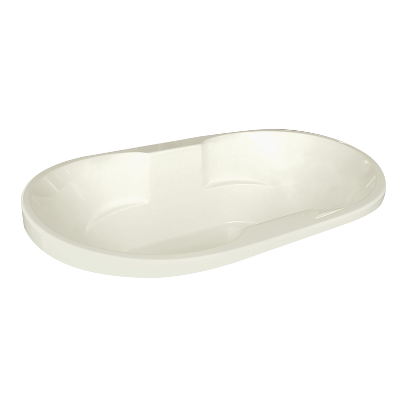 Pemberly Row 66X36 Oval Acrylic Contoured Drop-In Bath tub in Biscut