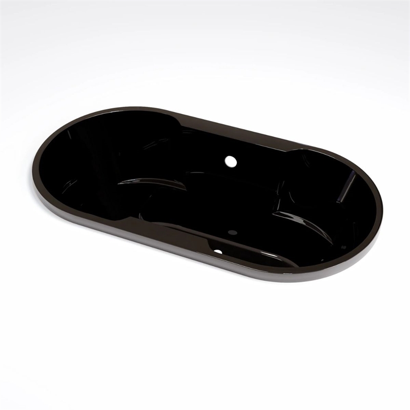 Pemberly Row 66X36 Contemporary Oval Acrylic Contoured Drop-In Bath tub in Black
