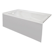 Pemberly Row Acrylic 60X32 Left Hand Drain Bathtub w/ Integral Skirt in White