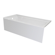Pemberly Row Acrylic Left Hand Drain Bathtub Smooth Integral Skirt in White