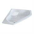 Pemberly Row Acrylic 60 X 60 Corner Drop In Bathtub w/ Seat in White