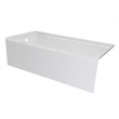 Pemberly Row Acrylic Left Hand Drain Bathtub Smooth Integral Skirt in White