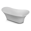 Pemberly Row Acrylic Gloss Double Slipper Freestanding Bathtub in White
