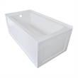 Pemberly Row Acrylic 60X30 Left Hand Drain Bathtub w/Integral Skirt in White