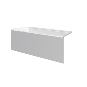 Pemberly Row Acrylic 54X32 Left Drain Above Floor Rough Bathtub in White