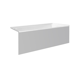 Pemberly Row Acrylic 60X30 Right Drain Above Floor Rough Bathtub in White