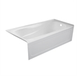 Pemberly Row Acrylic Right Hand Drain Bathtub Interior & Integral Skirt in White