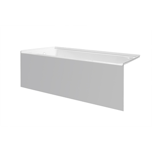 Pemberly Row Acrylic 60X36 Left Drain Above Floor Rough Bathtub in White