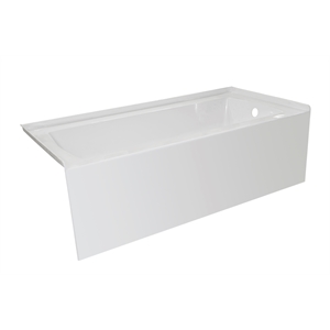 Pemberly Row Acrylic 60X34 Right Drain Above Floor Rough Bathtub in White