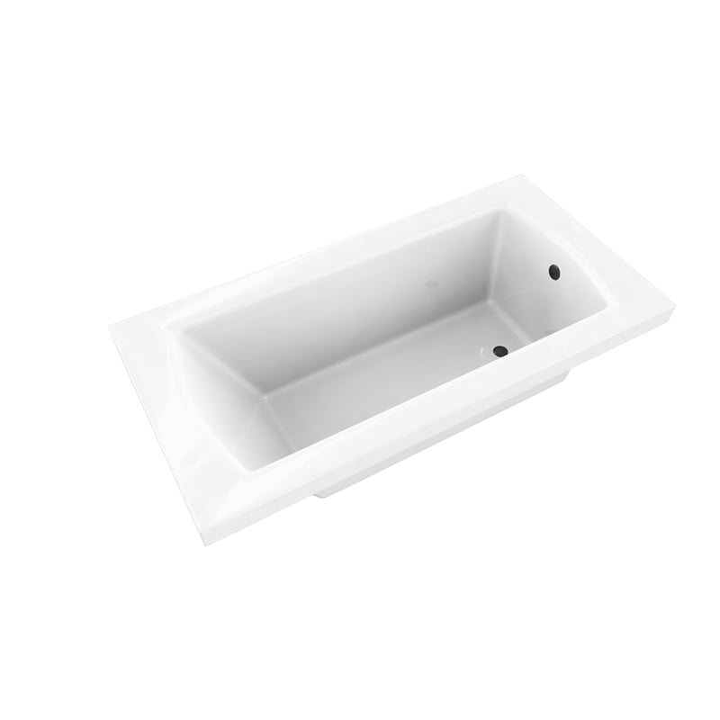 Pemberly Row Acrylic 66 X 36 Rectangular Acrylic Drop-In Bathtub in White