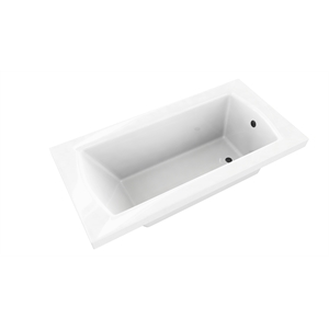 Pemberly Row Acrylic 66 X 36 Rectangular Acrylic Drop-In Bathtub in White