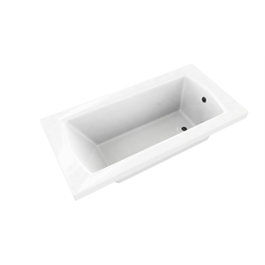 Pemberly Row Acrylic 72 X 32 Rectangular Acrylic Drop-In Bathtub in White