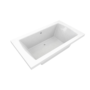 Pemberly Row Rectangular 72 X 42 Center Drain Acrylic Drop-In Bathtub in White