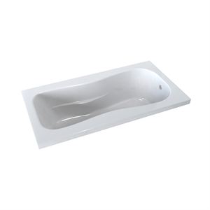 Pemberly Row 60X32 Acrylic Drop-In Bathtub Interior and Armrests in White