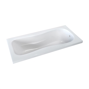 Pemberly Row 66X32 Acrylic Drop-In Bathtub Interior and Armrests in White