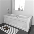 Pemberly Row Acrylic Left Hand Drain Bathtub Interior & Integral Skirt in White