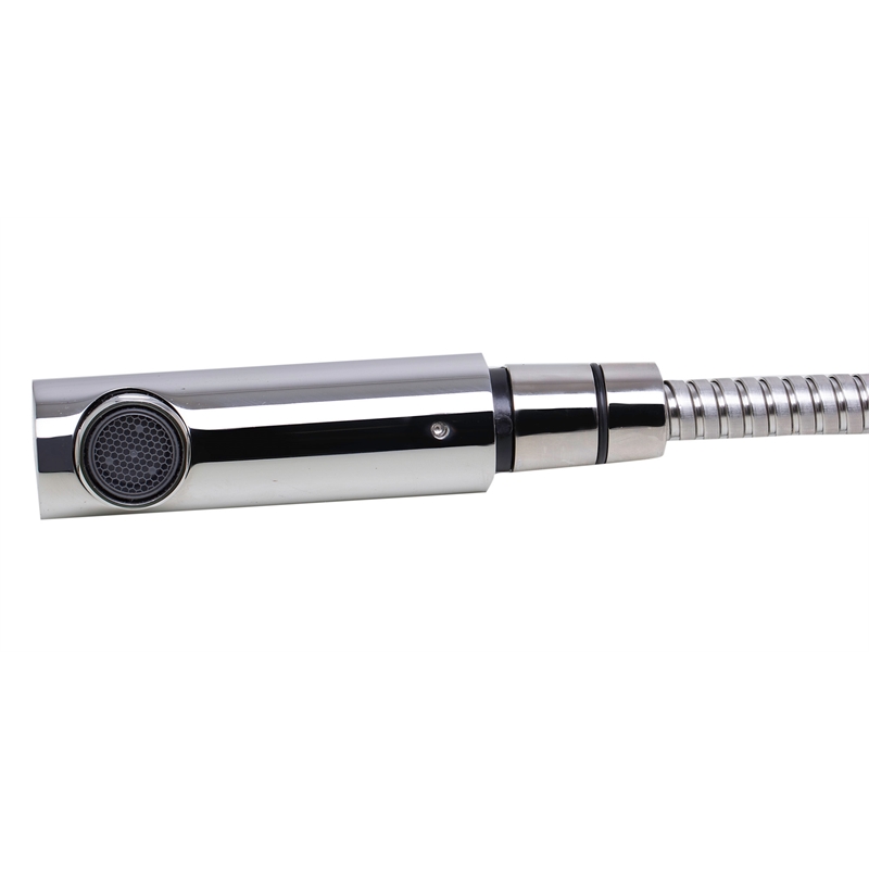 Pemberly Row Solid Polished Stainless Steel Pull Out Single Hole Kitchen Faucet
