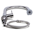 Pemberly Row Solid Polished Stainless Steel Pull Down Single Hole Kitchen Faucet
