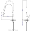 Pemberly Row Brushed Nickel Square Kitchen Faucet w Black Rubber Stem