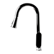 Pemberly Row Polished Chrome Gooseneck Pull Down Kitchen Faucet