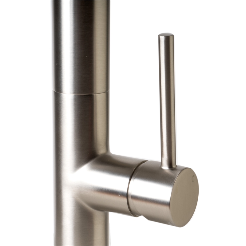 Pemberly Row Brushed Nickel Commercial Spring Kitchen Faucet