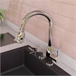 Pemberly Row Polished Chrome Traditional Gooseneck Pull Down Kitchen Faucet