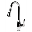 Pemberly Row Polished Chrome Traditional Gooseneck Pull Down Kitchen Faucet