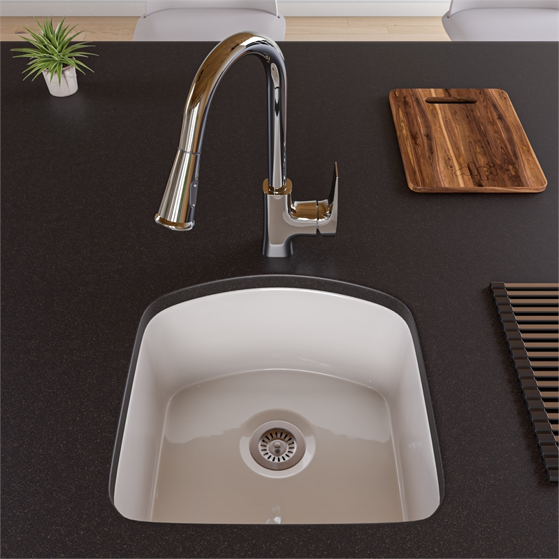 Pemberly Row Polished Chrome Square Gooseneck Pull Down Kitchen Faucet
