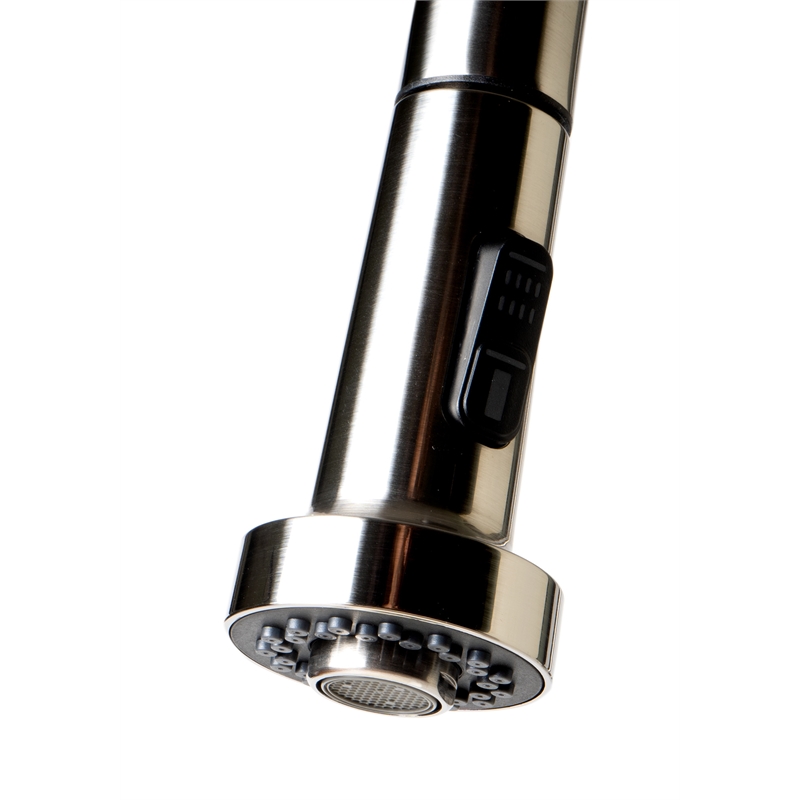Pemberly Row Brushed Nickel Sensor Gooseneck Pull Down Kitchen Faucet