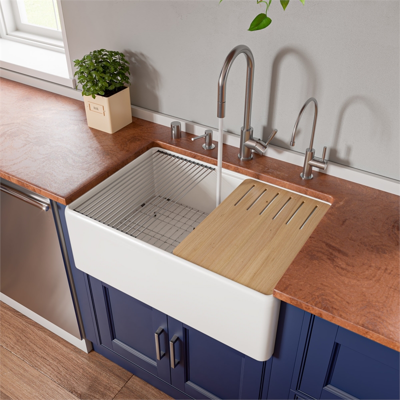 Pemberly Row White Apron Workstation 30