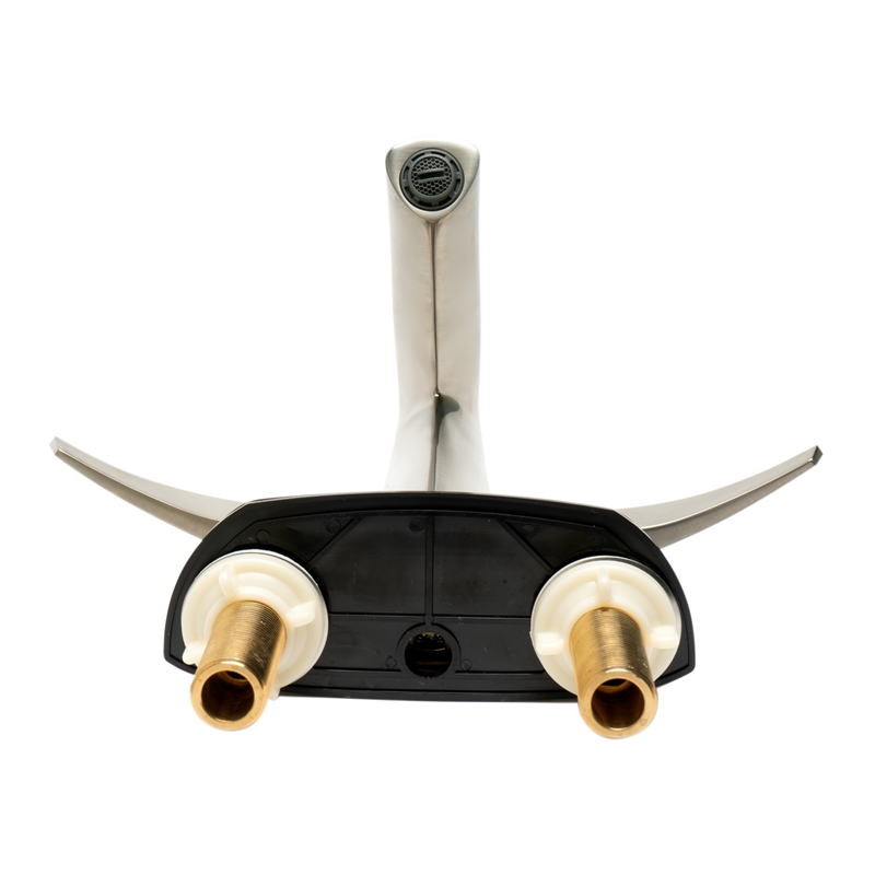 Pemberly Row Brushed Nickel Two-Handle 4'' Centerset Bathroom Faucet