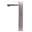 Pemberly Row Brushed Nickel Tall Square Single Lever Bathroom Faucet