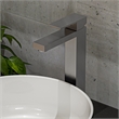 Pemberly Row Brushed Nickel Tall Square Single Lever Bathroom Faucet
