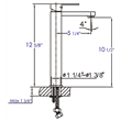 Pemberly Row Polished Chrome Tall Square Single Lever Bathroom Faucet