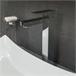 Pemberly Row Polished Chrome Tall Square Single Lever Bathroom Faucet