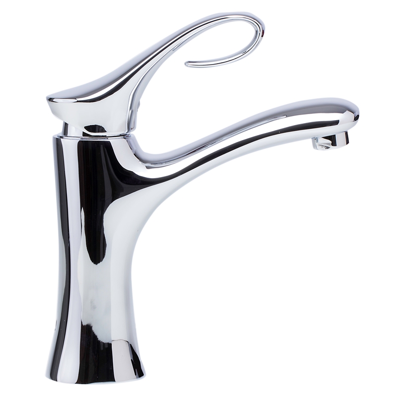 Pemberly Row Contemporary Polished Chrome Single Lever Bathroom Faucet