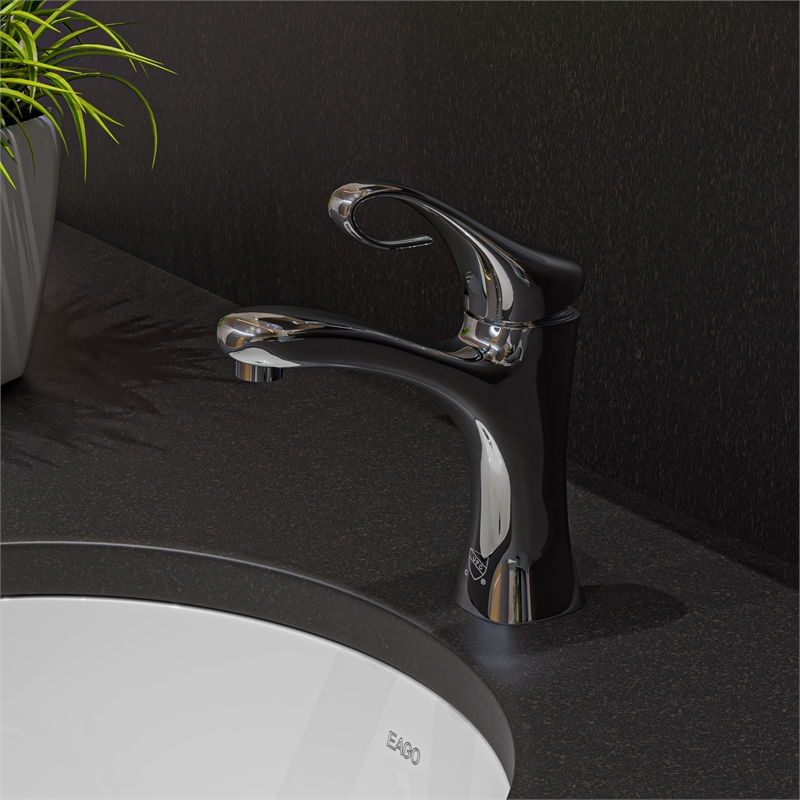 Pemberly Row Contemporary Polished Chrome Single Lever Bathroom Faucet