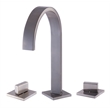 Pemberly Row Brushed Nickel Gooseneck Widespread Bathroom Faucet