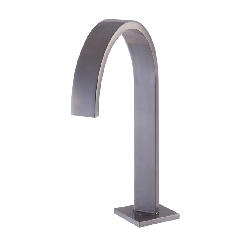 Pemberly Row Brushed Nickel Gooseneck Widespread Bathroom Faucet