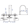 Pemberly Row Brushed Nickel Gooseneck Widespread Bathroom Faucet