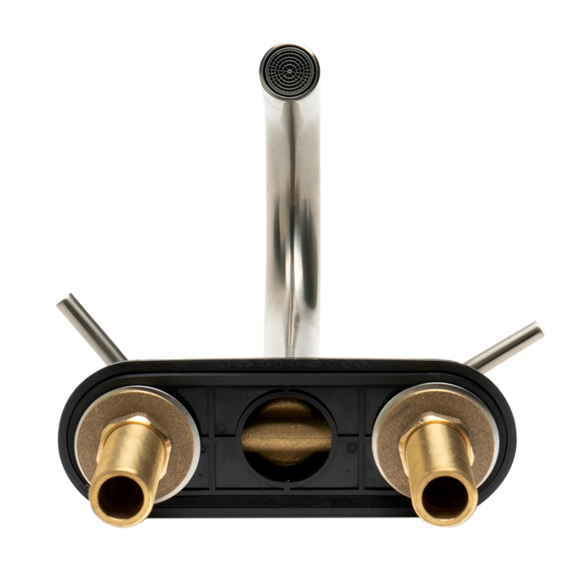 Pemberly Row Brushed Nickel Two-Handle 4'' Centerset Bathroom Faucet