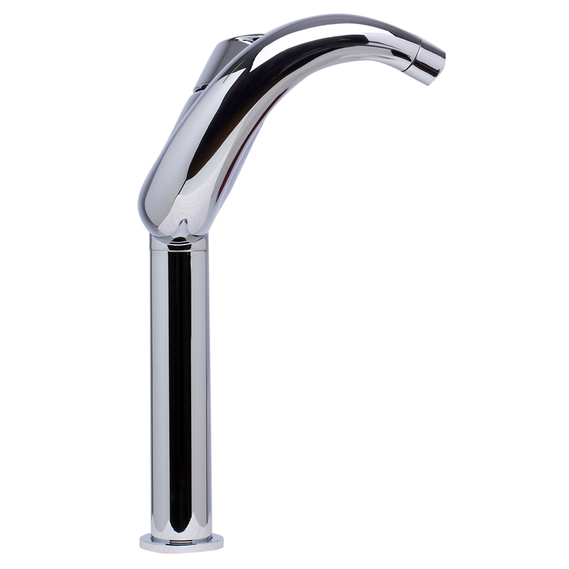Pemberly Row Tall Wave Polished Chrome Single Lever Bathroom Faucet