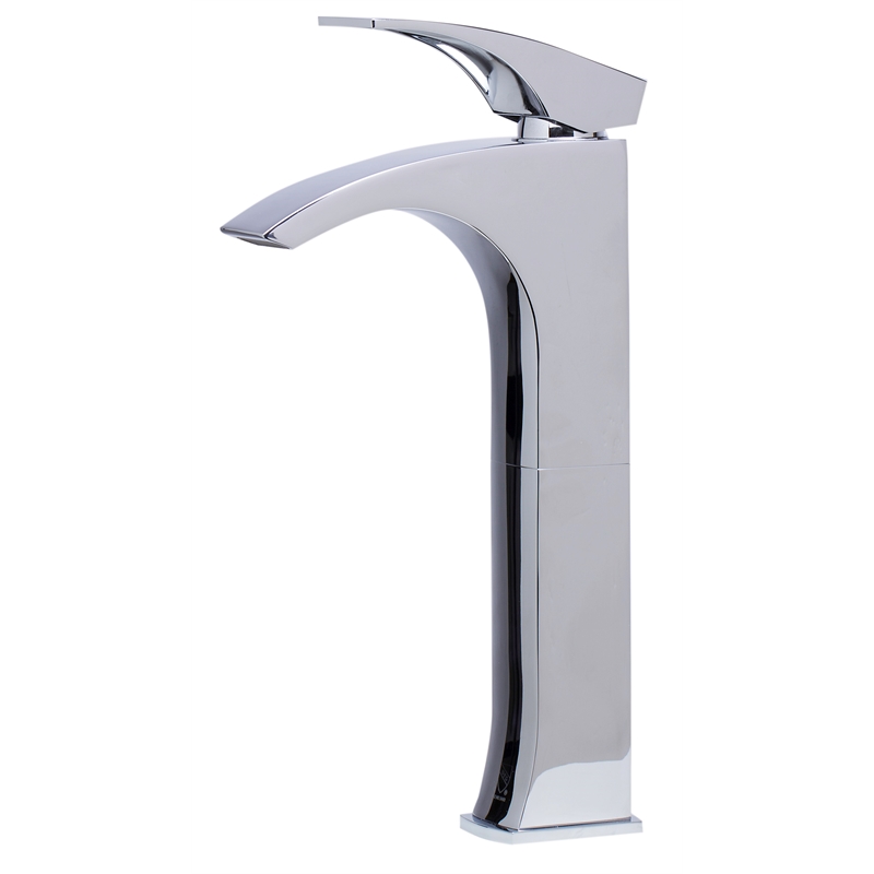 Pemberly Row Tall Polished Chrome Single Lever Bathroom Faucet
